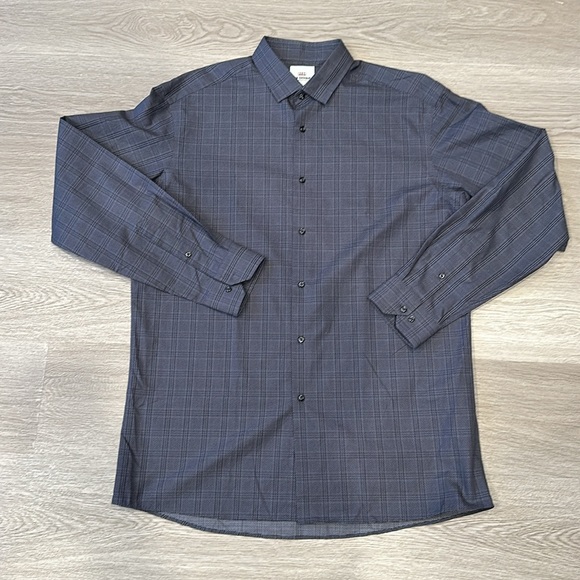 Ben Sherman Men’s Gray Print Long Sleeve Button Down Shirt Size - Picture 1 of 4